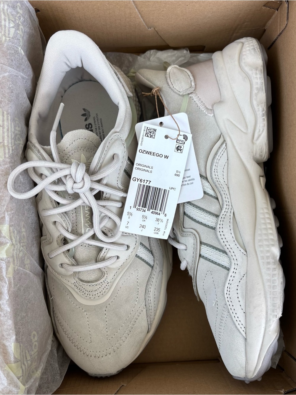adidas Ozweego W Cream Suede & Mesh Sneakers
